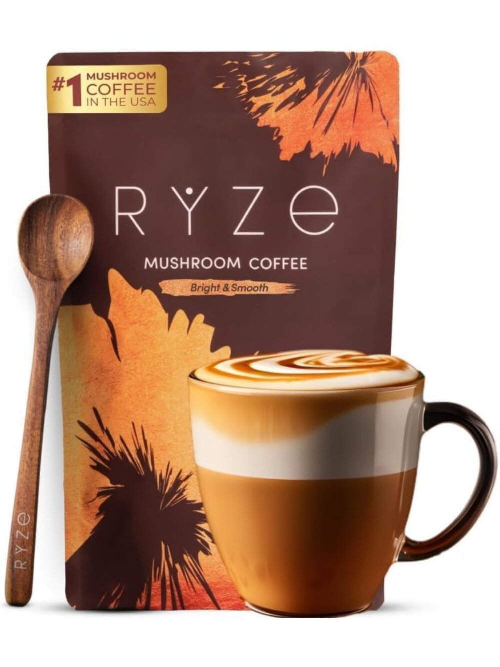Organic Mushroom Coffee - Medium Roast Adaptogenic Blend, 30 Servings, Healthy